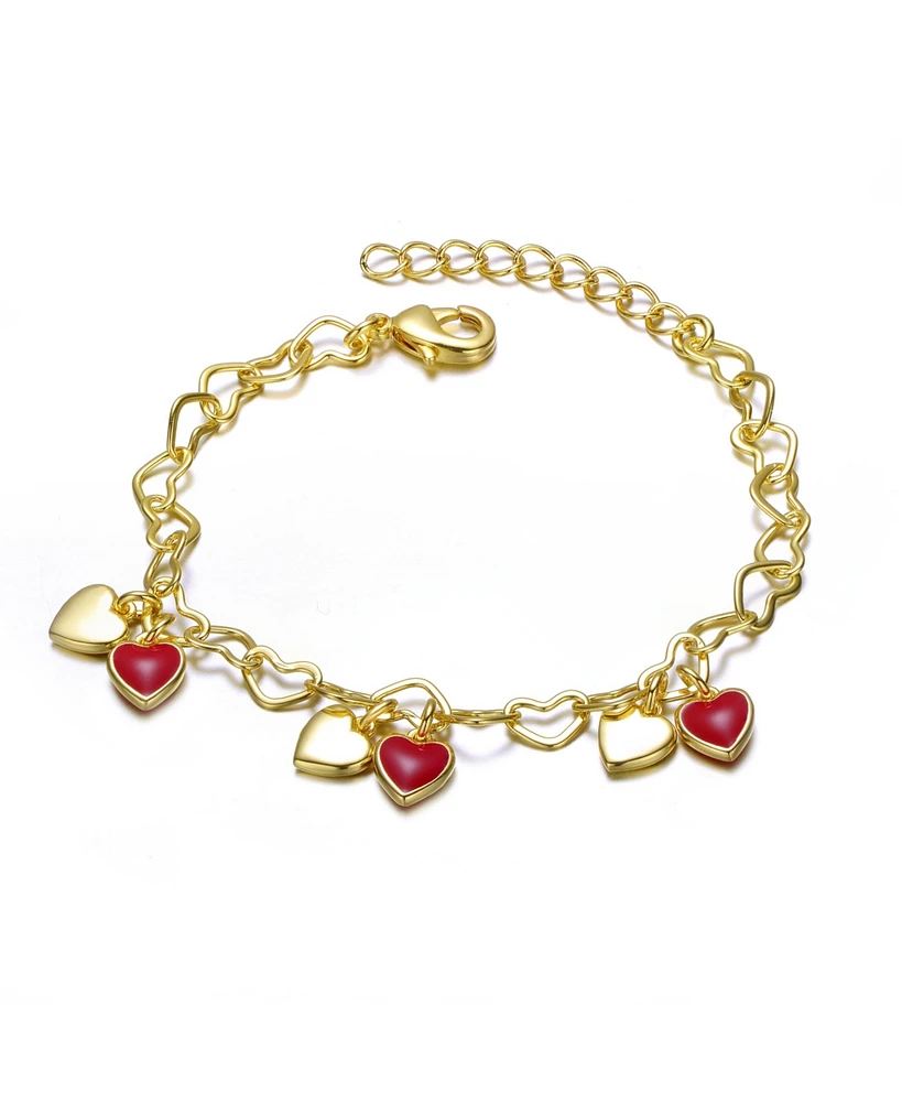 GiGiGirl Toddler/Kids 14K Gold Plated Adjustable Heart Charm Bracelet