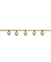 GiGiGirl 14K Yellow Gold Plated Bracelet with Dangling Heart Charms for Toddler/Kids