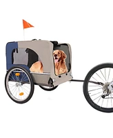 Streamdale Furniture Tangkula Dog Bike Trailer with Safety Features