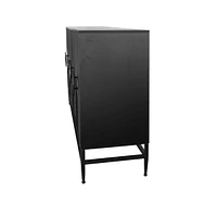 Streamdale Furniture Black Lacquered Wooden Sideboard Buffet Cabinet