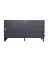 Streamdale Furniture 4-Door Matte Black Accent Cabinet for Multiple Rooms