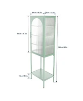 Streamdale Furniture Stylish Glass High Cabinet With Adjustable Shelves