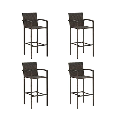 vidaXL Bar Stools pcs Poly Rattan