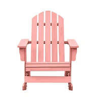 vidaXL Patio Adirondack Rocking Chair Solid Fir Wood Pink