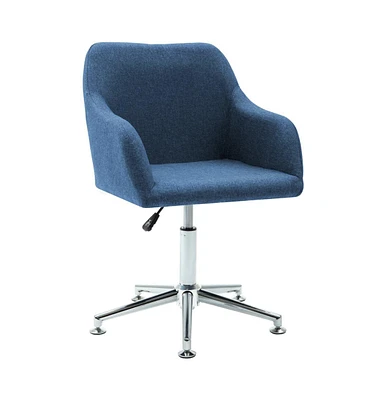 vidaXL Swivel Dining Chair Blue Fabric