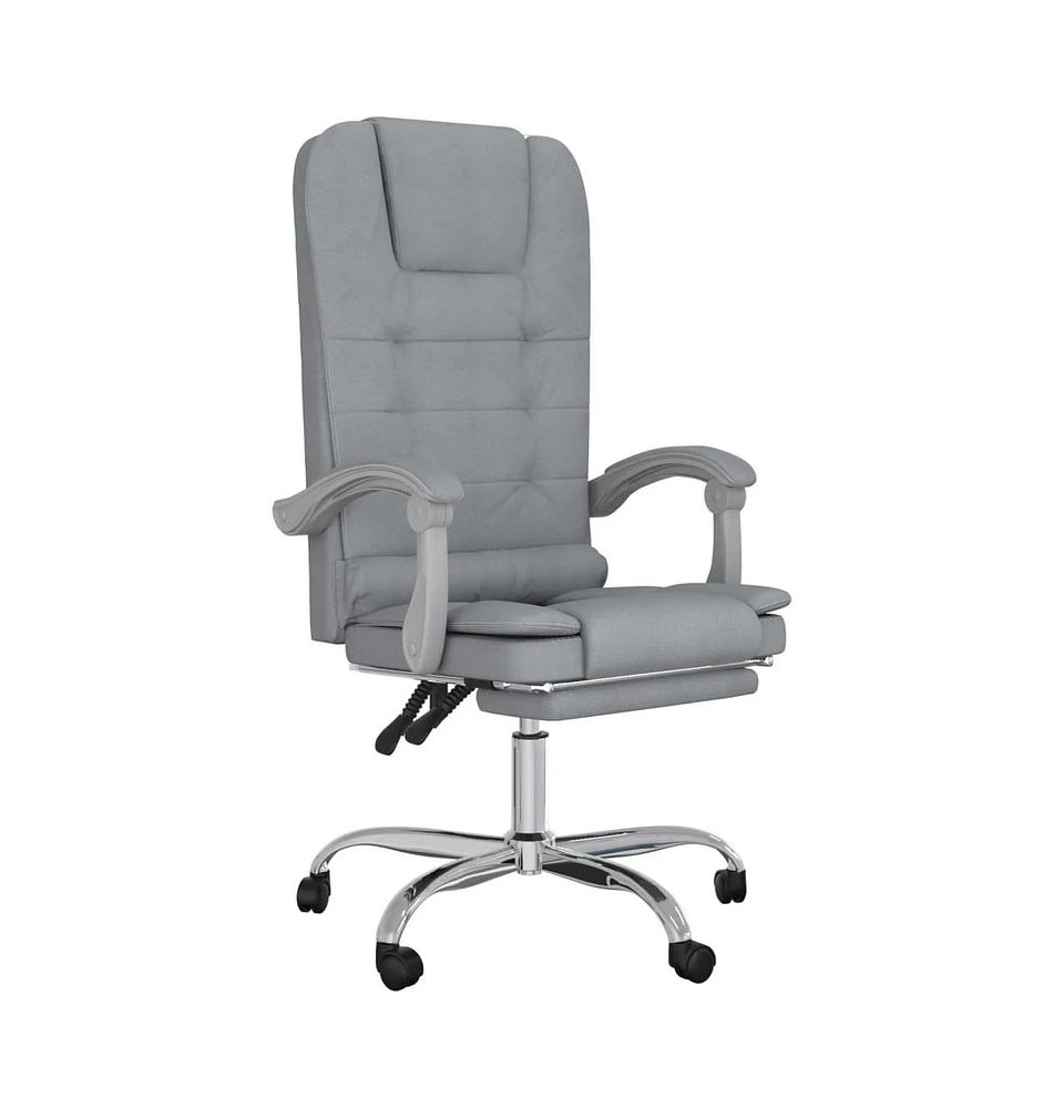 vidaXL Massage Reclining Office Chair Light Gray Fabric