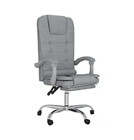 vidaXL Massage Reclining Office Chair Light Gray Fabric