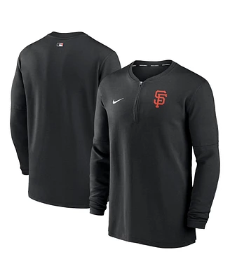 Nike Men's Black San Francisco Giants Authentic Collection Game Time Performance Quarter-Zip Top