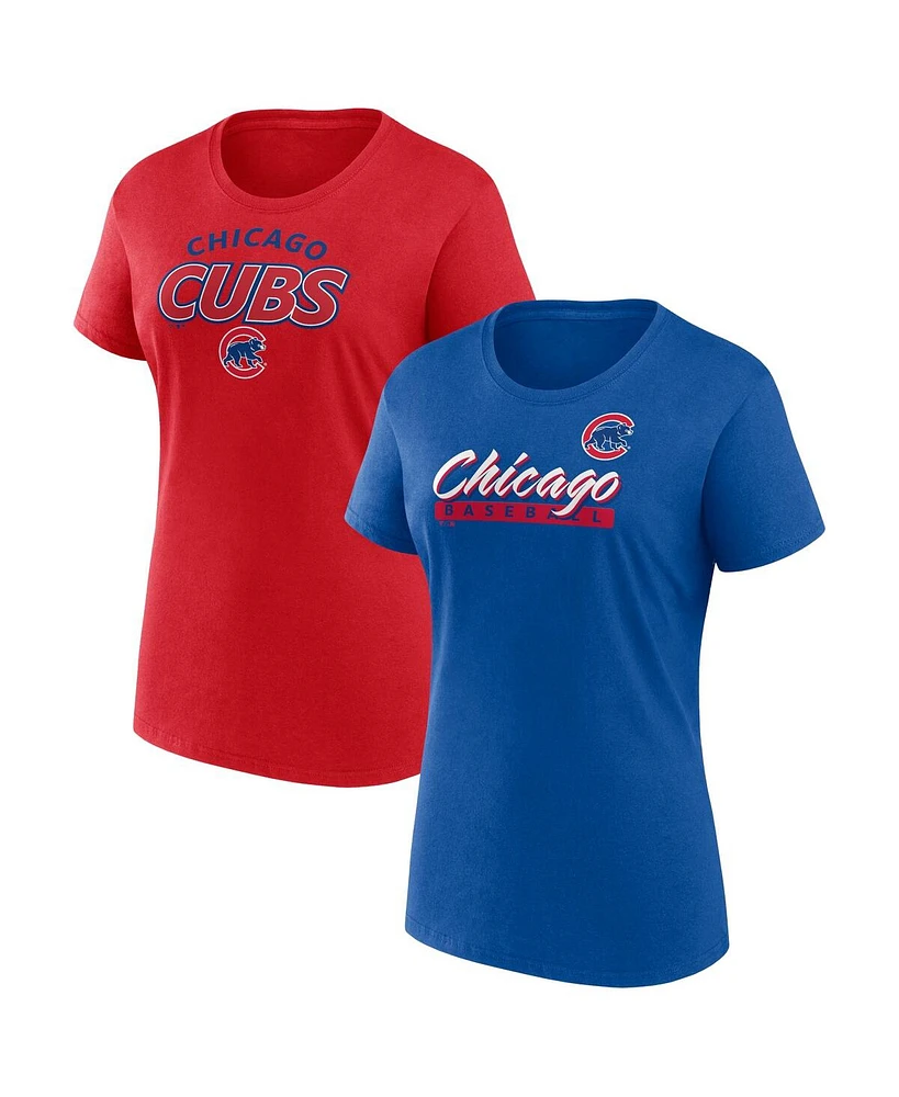 Fanatics Women's Royal/Red Chicago Cubs Risk T-Shirt Combo Pack