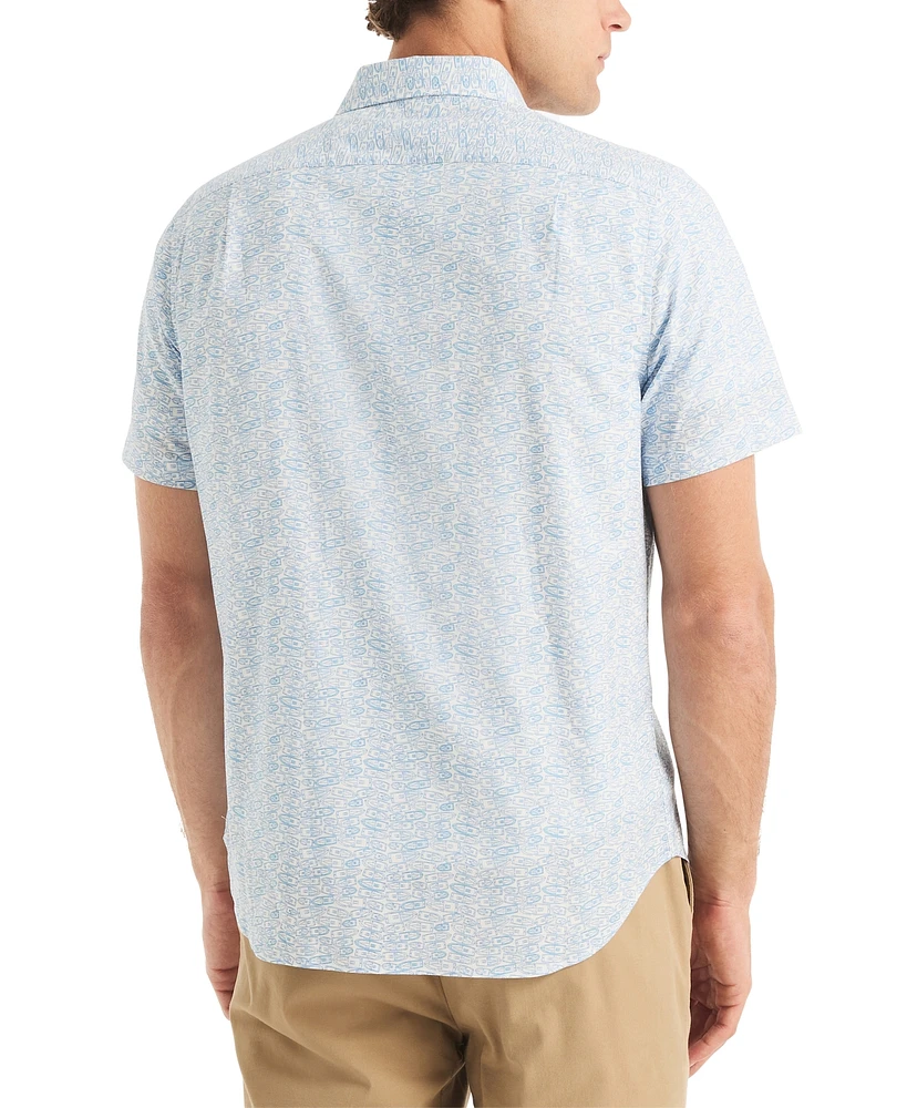 Nautica Men's Classic-Fit Stretch Boat-Print Button-Down Shirt