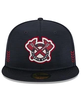 New Era Men's Navy Atlanta Braves 2024 Clubhouse 59FIFTY Fitted Hat