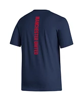 Adidas Men's Navy Manchester United Vertical Back T-Shirt