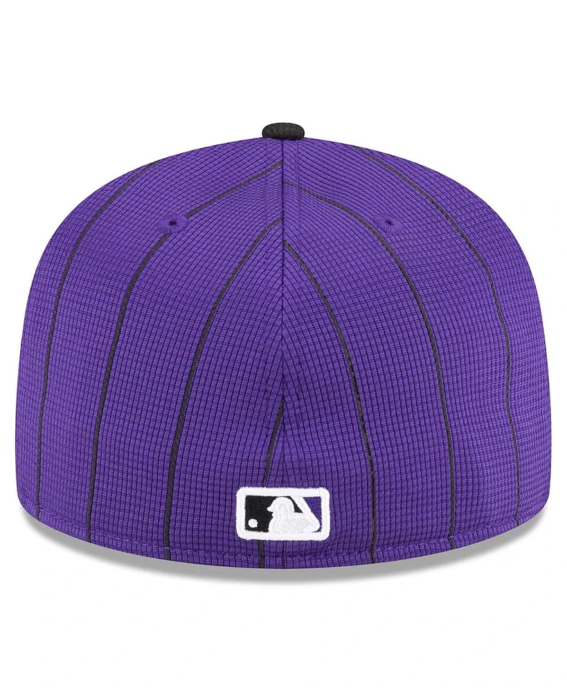 New Era Men's Purple Colorado Rockies 2024 Batting Practice 59FIFTY Fitted Hat