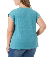 Jessica Simpson Trendy Plus Hester Cropped V-Neck T-Shirt