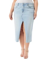 Jessica Simpson Trendy Plus Denim Front-Slit Midi Skirt