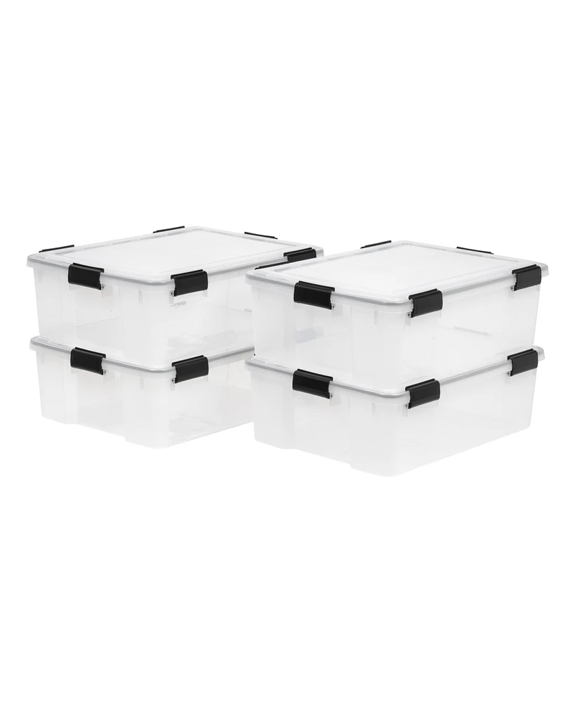 Iris Usa 41 Qt Storage Box with Gasket Seal Lid, 4 Pack - Bpa-Free, Made in Usa