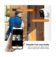 Z-edge 2 Packs 1080P Full Hd Wireless Smart Cameras with Solar Panels