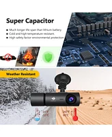 Z-edge 3 Channel 4K Dash Camera, Front + Rear + Cabin 3 Ch Recording, with 64GB Tf Card