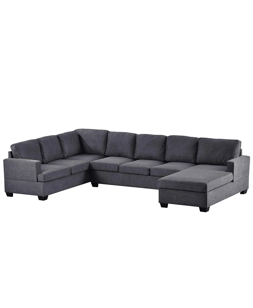 Simplie Fun Modern Large Upholstered U-Shape Sectional Sofa, Extra Wide Chaise Lounge Couch