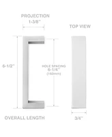 Cauldham Cabinet Hardware Satin Nickel 6.25" (160mm) Cc -10 Pack