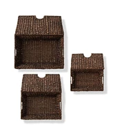 Casafield Set of 3 Water Hyacinth Storage Baskets (Small/Medium/Large