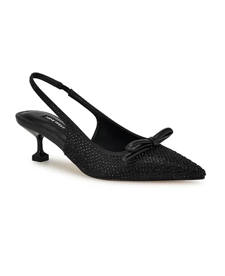 Nine West Women's Wunder Embellished Slingback Kitten Heel Pumps