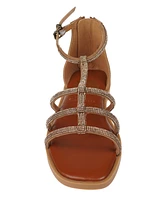 Vince Camuto Big Girl's Fashion Sandal with Micro Stone Strappy Upper Glass stones/Polyester Sandals