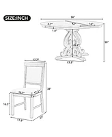 Streamdale Furniture Retro 5-Piece Dining Set with Extendable Table