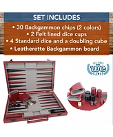 We Games /Black Leatherette Backgammon Set