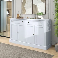 Streamdale Furniture Kitchen Sideboard Storage Buffet Cabinet With 2 Drawers & 4 Doors Adjustable Shelves