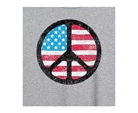 Hybrid Apparel Trendy Juniors Flag Peace Graphic Oversized Tee