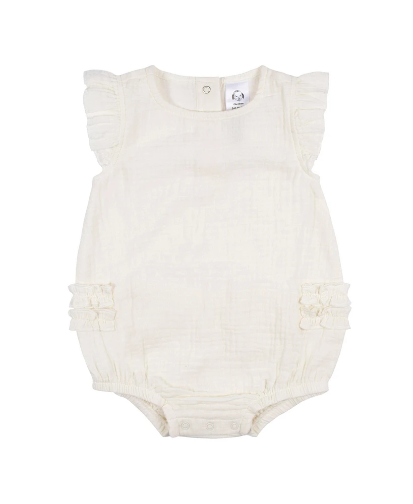 Gerber Baby Girls Gauze Sunsuit Romper