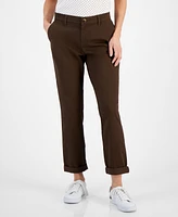 Tommy Hilfiger Women's Th Flex Hampton Cuffed Chino Straight-Leg Pants