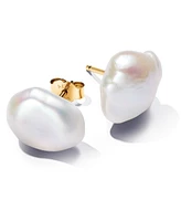 Pandora 14K Gold-Plated Baroque Treated Freshwater Cultured Pearl Stud Earrings