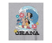 Hybrid Apparel Trendy Juniors Lilo Stitch Ohana Graphic Oversized Tee