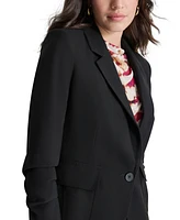 Dkny Petite Single-Button Ruched-Sleeve Blazer