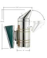 Honey Keeper 12-1/2 inch Bee Hive Smoker, Stainless Steel with Heat Shield, Beekeeping Equipment