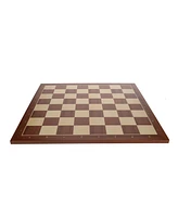 We Games Mahogany Stained Wooden Chess Board, Algebraic Notation,19.75 in.