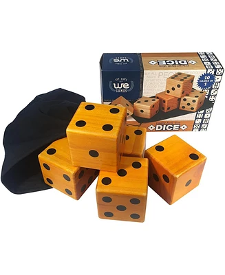 We Games Giant Roll 'em Dice - Set of 5 Wooden Lawn Dice