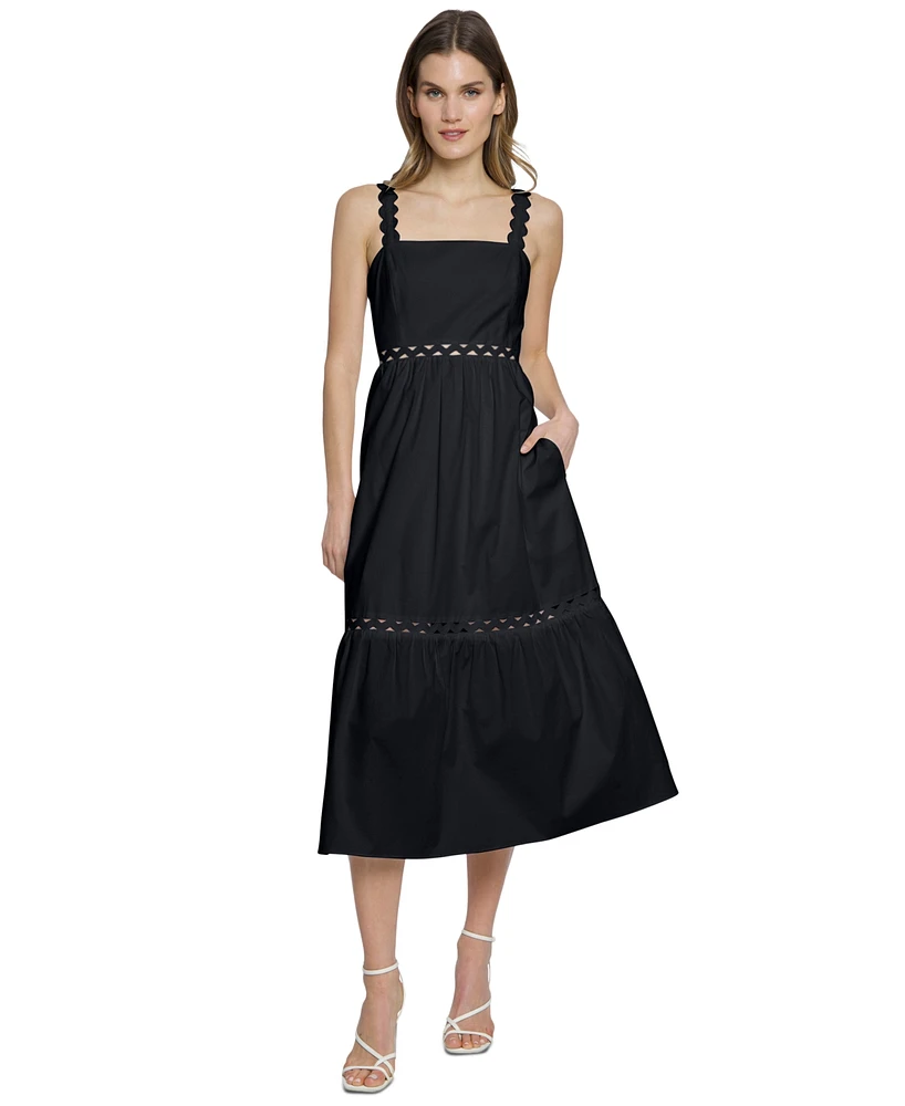 Donna Morgan Women's Square-Neck Sleeveless Tiered Dress