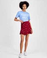 Tommy Jeans Women's Floral High Rise Flounce Mini Skirt