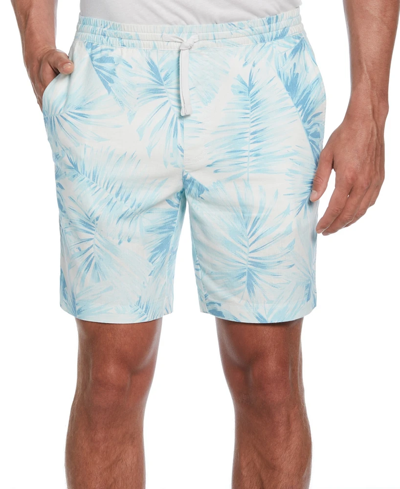 Cubavera Men's Palm Print Drawstring 8" Shorts