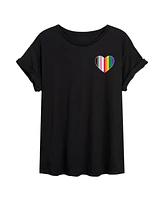 Hybrid Apparel Trendy Juniors Lgbtq Heart Graphic Oversized Tee