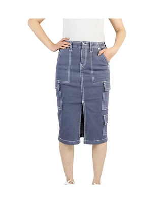 Indigo Poppy Women's Slate Cargo Skirt