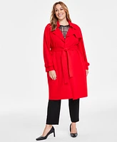 Anne Klein Plus Classic Belted Trench Coat