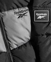 Reebok Big Boys Colorblocked Fleece-Lined Full-Zip Hooded Puffer Jacket