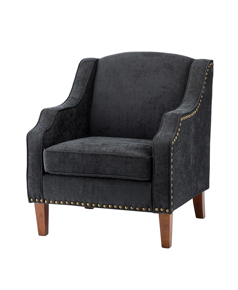 Hulala Home Orphne Contemporary Armchair with Solid Wood Legs