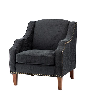 Hulala Home Orphne Contemporary Armchair with Solid Wood Legs