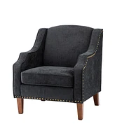 Hulala Home Orphne Contemporary Armchair with Solid Wood Legs