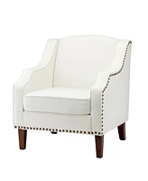 Hulala Home Orphne Contemporary Armchair with Solid Wood Legs